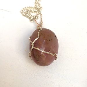 Handcrafted Rose Quartz Wire-wrapped Necklace